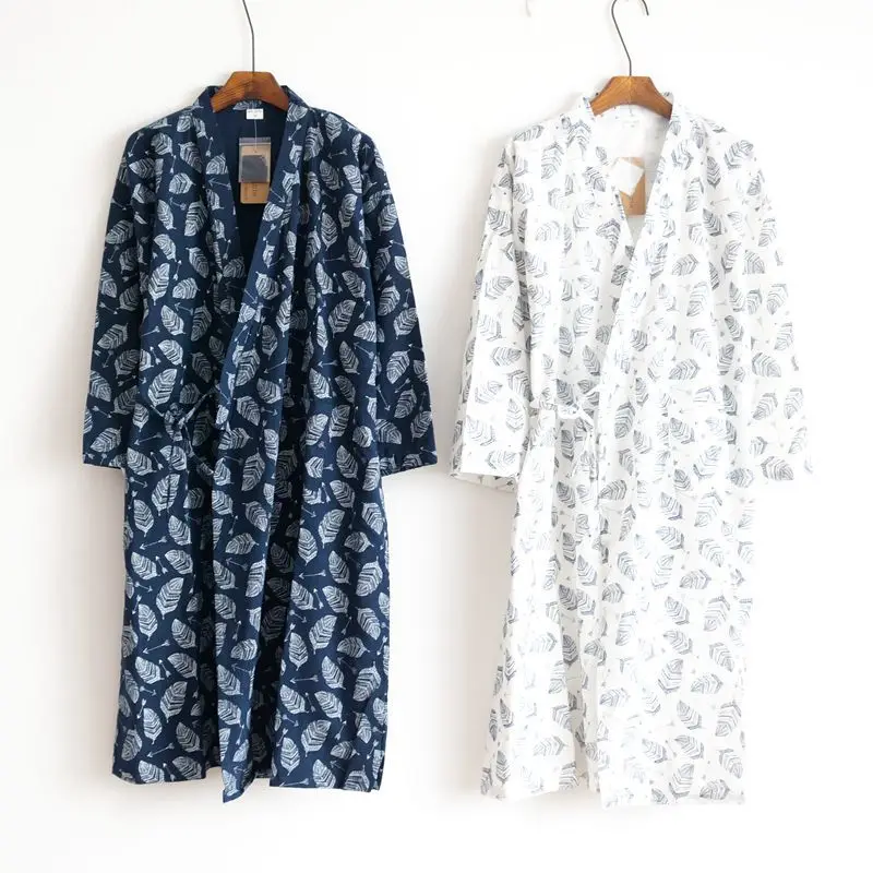 New Men's Cotton Gauze Nightgown Cotton Robe Thin Loose Yukata Japanese Kimono Pajamas Men's Robe V-Neck Leaves Pajamas Bathrobe
New Men's Cotton Gauze Nightgown Cotton Robe Thin Loose Yukata Japanese Kimono Pajamas Men's Robe V-Neck Leaves Pajamas Bathrobe