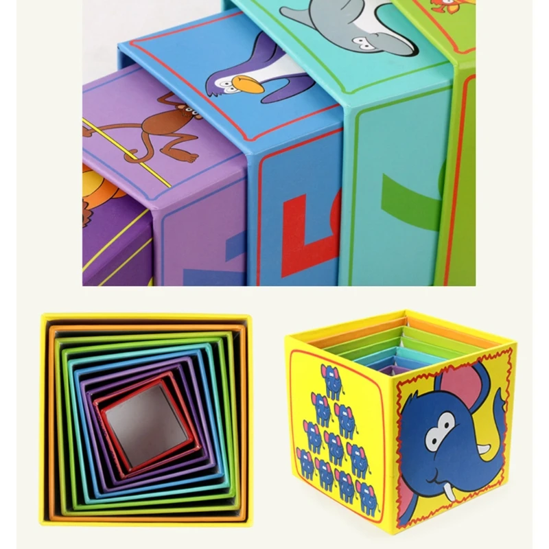 Square 10 Layer Paper Box Stacking Animal Number Recognition Early Educational Toys Parent-child Teaching for Kids
Square 10 Layer Paper Box Stacking Animal Number Recognition Early Educational Toys Parent-child Teaching for Kids