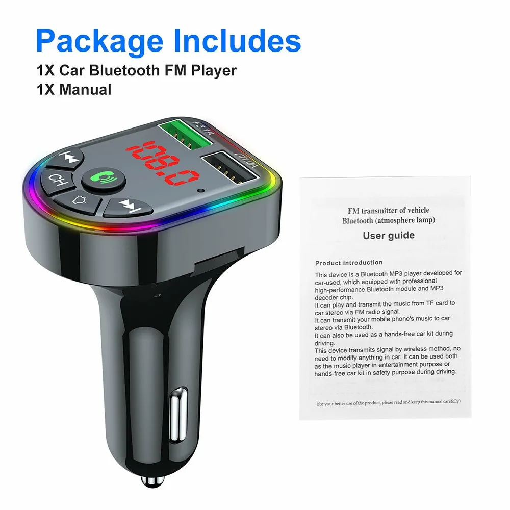 Bluetooth Car FM Transmitter MP3 Player Wireless Radio Adapter Kit Dual USB Car Charger Car Accessories
Bluetooth Car FM Transmitter MP3 Player Wireless Radio Adapter Kit Dual USB Car Charger Car Accessories
