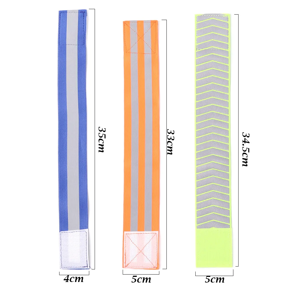 1pc Warning Wristband Safety Armband Bicycle Bind Pants Hand Leg Strap Reflective Tape Running Cycling Strips Outdoor | Спорт и