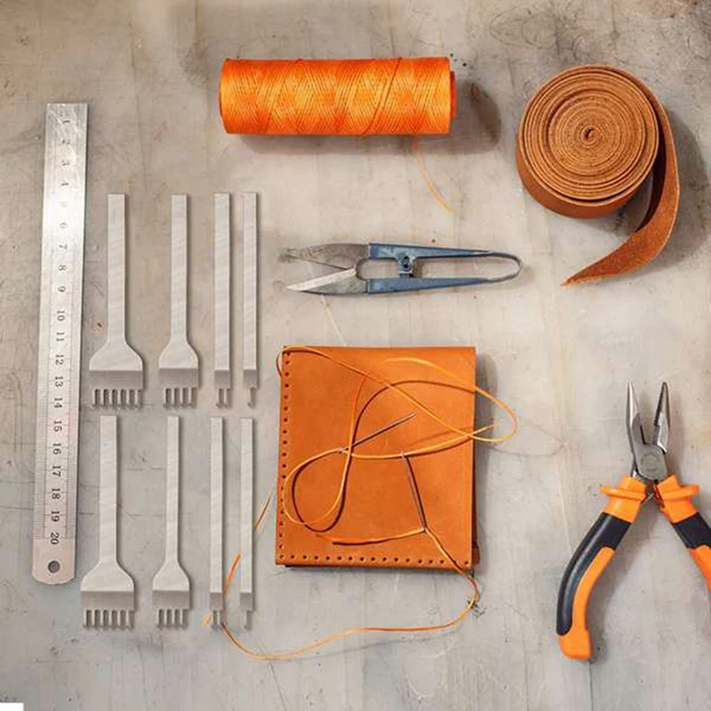 8Pcs 3mm and 5mm Leather Craft Tool Set Stainless Steel Hole Punches Tool Kit, DIY Diamond Lacing Stitching Chisel Set
8Pcs 3mm and 5mm Leather Craft Tool Set Stainless Steel Hole Punches Tool Kit, DIY Diamond Lacing Stitching Chisel Set