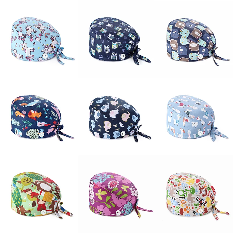 Adjustable Fashion Print Scrub Hat Dust-Proof Cap Cotton Nurse Cap Bandage Men Women Surgical Hat Cap Gorro
Adjustable Fashion Print Scrub Hat Dust-Proof Cap Cotton Nurse Cap Bandage Men Women Surgical Hat Cap Gorro