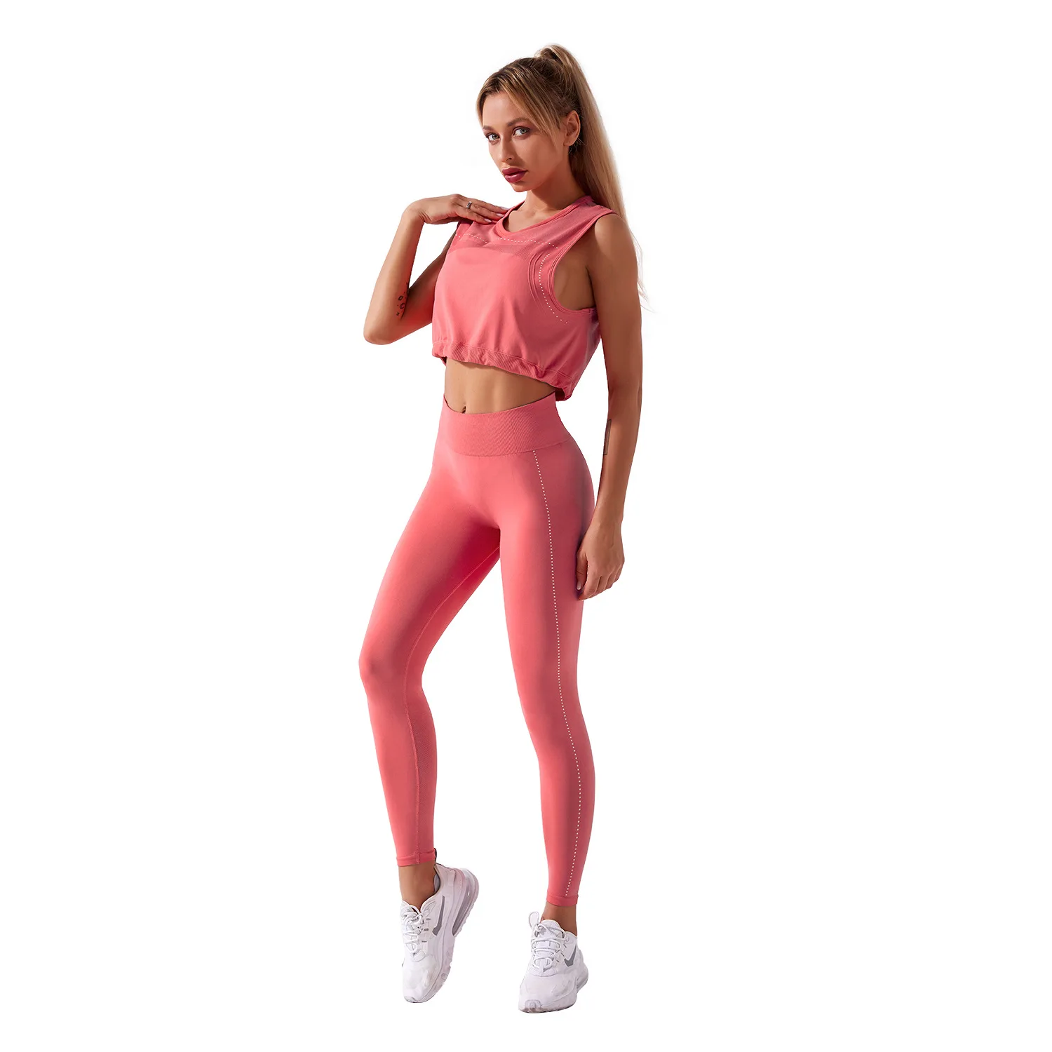Seamless Women Sport Set Drawstring Crop Top High Waist Leggings Workout Navel Shirts Outfit Fitness Clothes 2pcs Yoga Wear Suit
Seamless Women Sport Set Drawstring Crop Top High Waist Leggings Workout Navel Shirts Outfit Fitness Clothes 2pcs Yoga Wear Suit