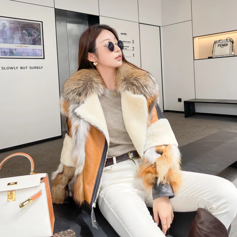 New Fashion ladies Natural fur Women Outwear Parkas Real Warm Fox Fur Lined Fur Collar jackets Coat
New Fashion ladies Natural fur Women Outwear Parkas Real Warm Fox Fur Lined Fur Collar jackets Coat