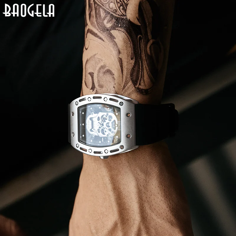 Baogela hommes mode militaire bracelet en Silicone Rectangle cadran crâne visage Sport Quartz montres BGL1612G-1
Baogela hommes mode militaire bracelet en Silicone Rectangle cadran crâne visage Sport Quartz montres BGL1612G-1