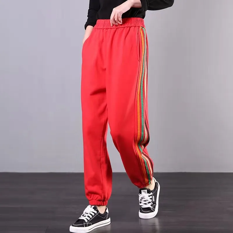 New Arrival Spring/autumn Korean Style Women Loose Elastic Waist Harem Pants All-matched Side Stripe Cotton Casual Pants W108
New Arrival Spring/autumn Korean Style Women Loose Elastic Waist Harem Pants All-matched Side Stripe Cotton Casual Pants W108
