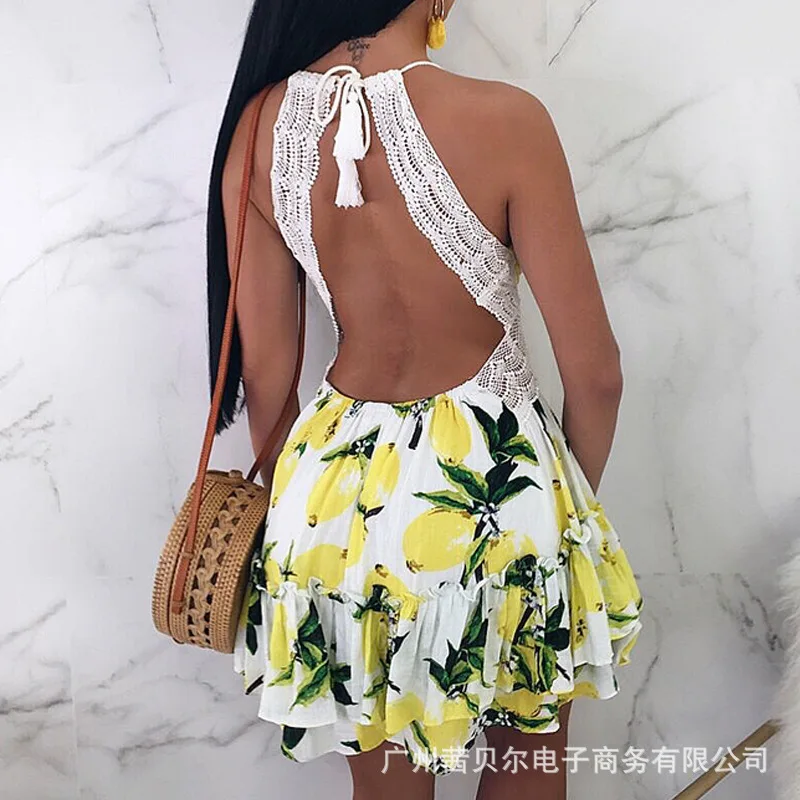 WEPBEL Ruffles Lace Sexy High Waist Women Sleeveless Mini Dress A Line Dress Fashion Summer New Backless
WEPBEL Ruffles Lace Sexy High Waist Women Sleeveless Mini Dress A Line Dress Fashion Summer New Backless