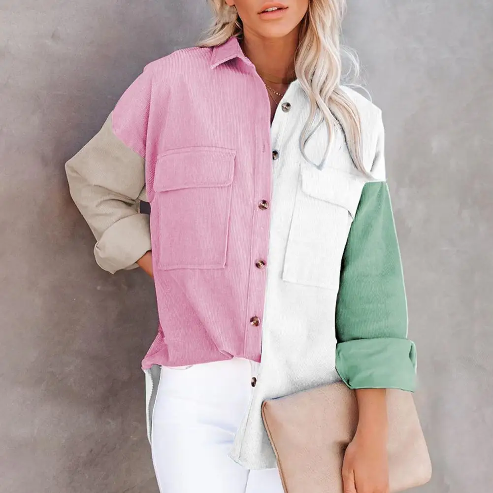 Autumn New Women Shirt Fashion Women's Loose Lapels Long Sleeves Corduroy Patchwork Shirt Button Tops Streetwear Blouse
Autumn New Women Shirt Fashion Women's Loose Lapels Long Sleeves Corduroy Patchwork Shirt Button Tops Streetwear Blouse