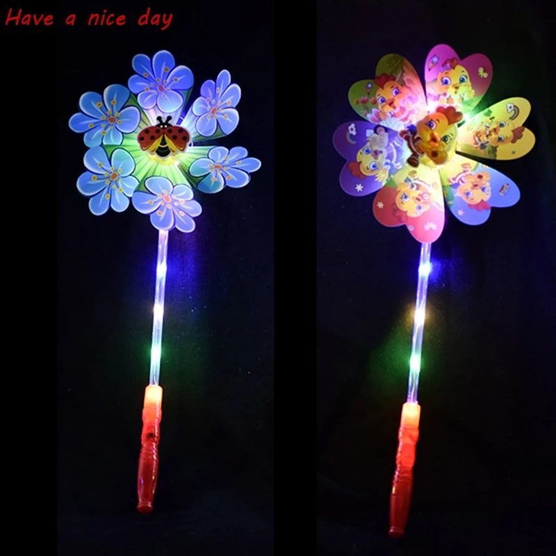 Светодиодная светящаяся игрушка-ветряная мельница мигающая светодиодная