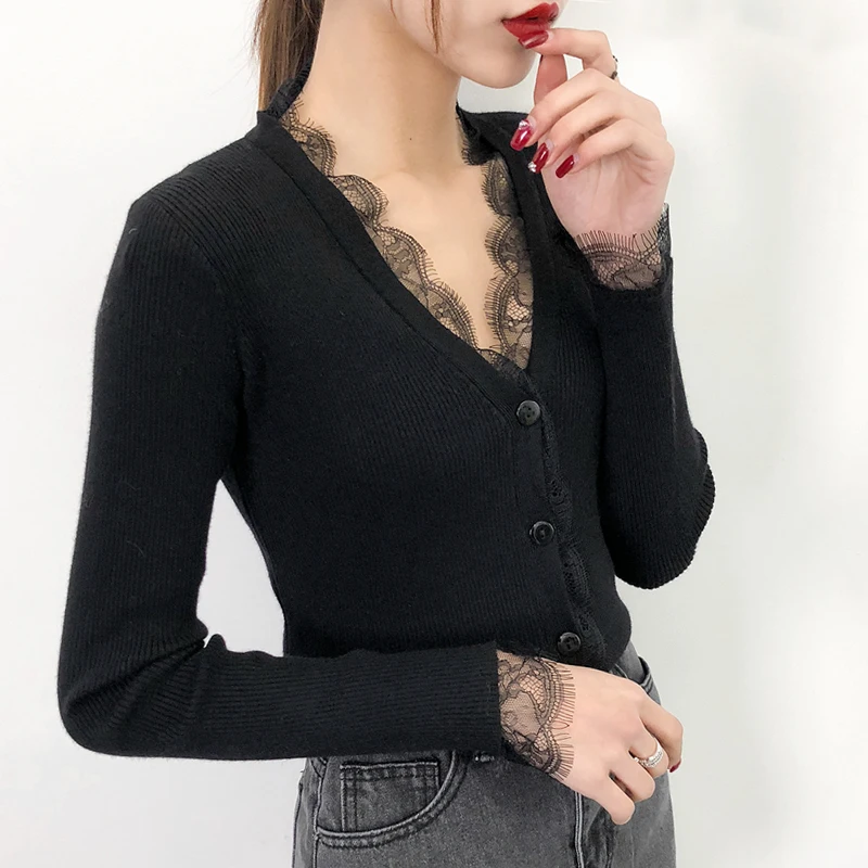 OHCLOTHING 2018 New spring Women's sweaters coat collar female sexy V swecardigan sweater back in early springater slim lace
OHCLOTHING 2018 New spring Women's sweaters coat collar female sexy V swecardigan sweater back in early springater slim lace