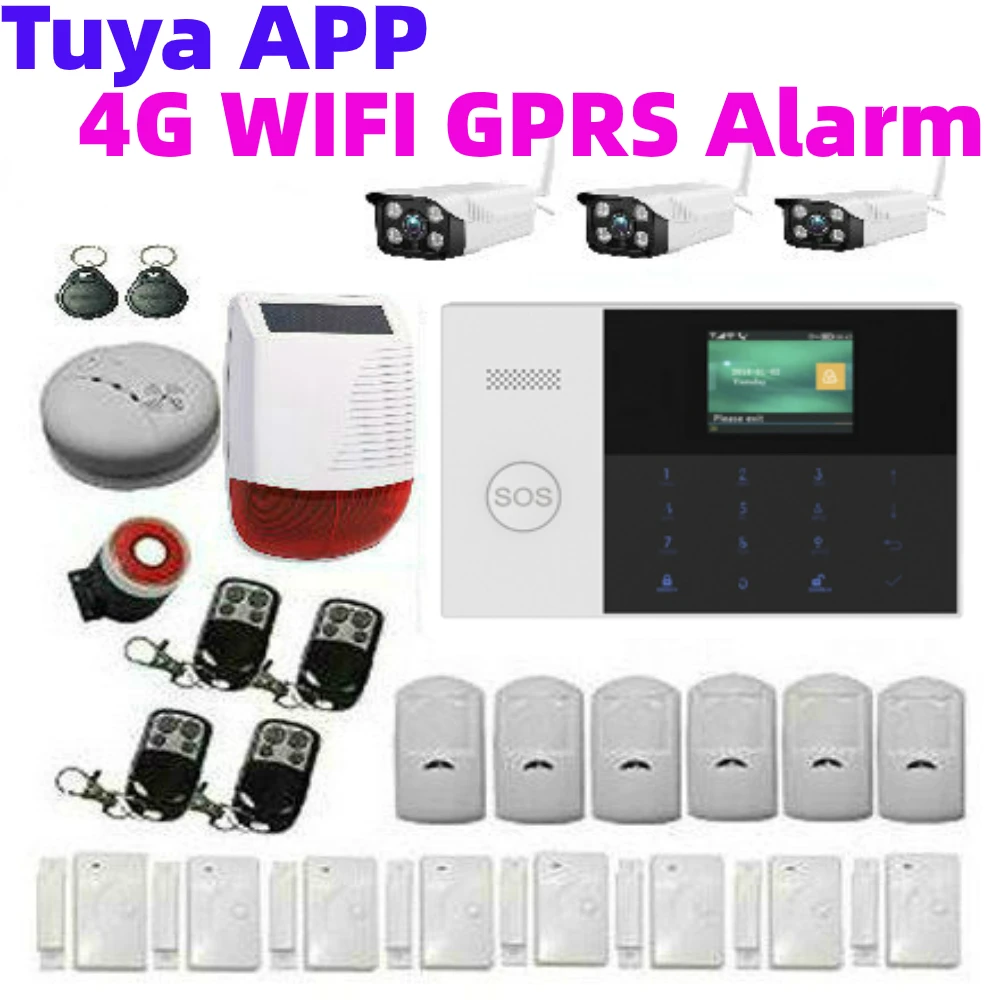 Tuya APP Control 2.4 Inch RFID Arm Wireless WIFI 4G Network Home Alarm Security System Smoke Fire Sensor Video IP Camera 4G SIM
Tuya APP Control 2.4 Inch RFID Arm Wireless WIFI 4G Network Home Alarm Security System Smoke Fire Sensor Video IP Camera 4G SIM