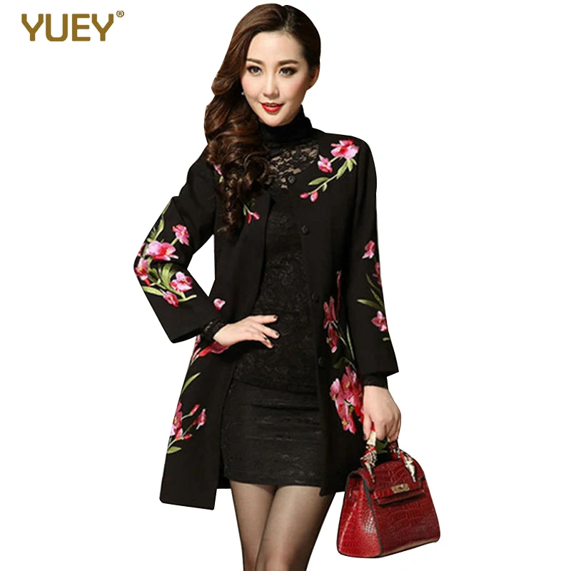 Autumn Winter New Jacquard Woolen Coat Women Black Chinese National Wind Silm Floral Printing Embroidery Long Coat M To 4XL
Autumn Winter New Jacquard Woolen Coat Women Black Chinese National Wind Silm Floral Printing Embroidery Long Coat M To 4XL