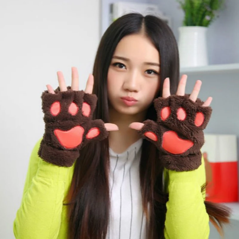 Women Winter Faux Fur Cute Kitten Fingerless Mittens Gloves Bear Plush Cat Paw Claw Gloves Christmas Halloween for Womens Girls
Women Winter Faux Fur Cute Kitten Fingerless Mittens Gloves Bear Plush Cat Paw Claw Gloves Christmas Halloween for Womens Girls