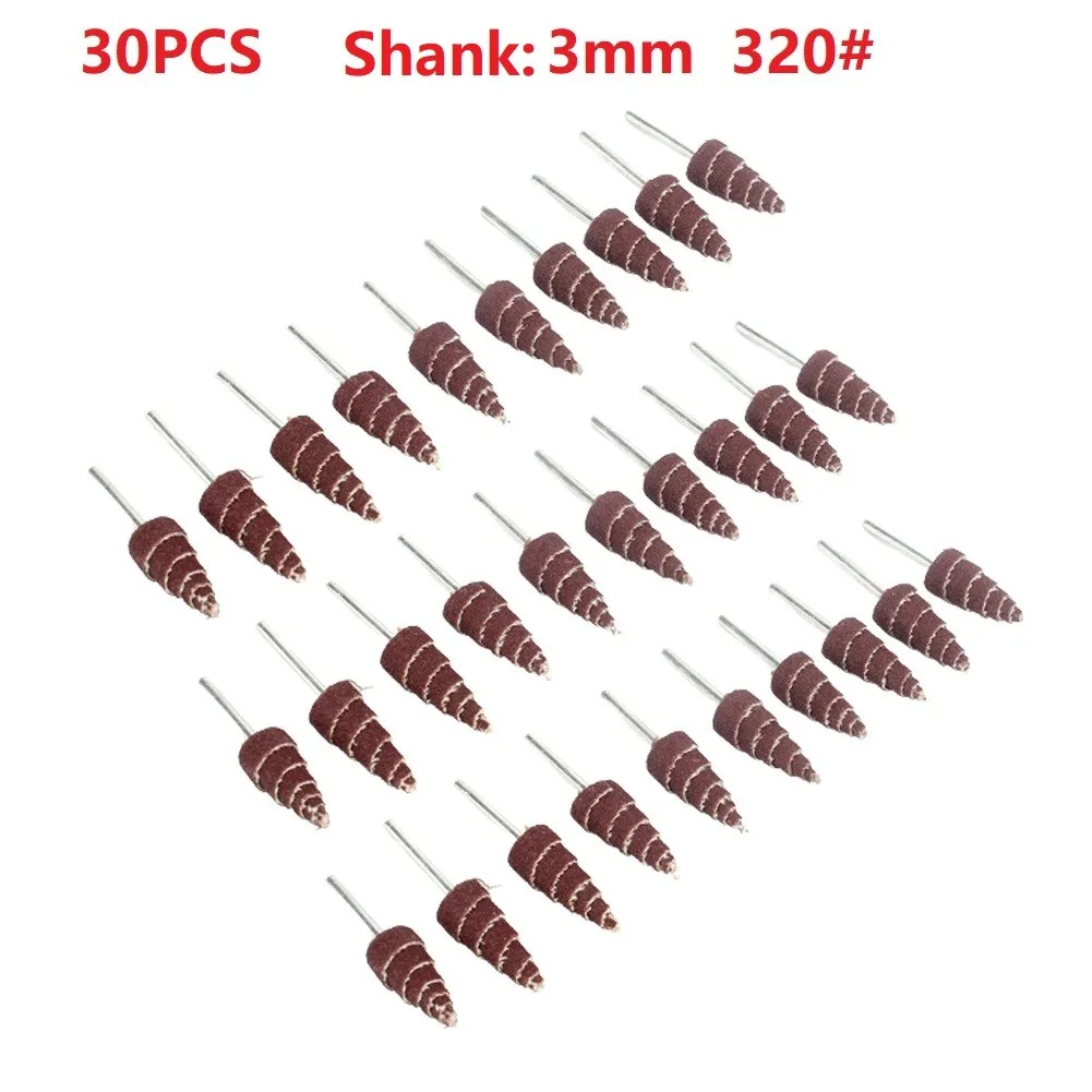 10/30Pcs Cone Shape Mounted Point Grinding Head Sandpaper Flap Sanding Wheel 320 Grit 1/8" Shank Polishing Abrasive Tool
10/30Pcs Cone Shape Mounted Point Grinding Head Sandpaper Flap Sanding Wheel 320 Grit 1/8" Shank Polishing Abrasive Tool
