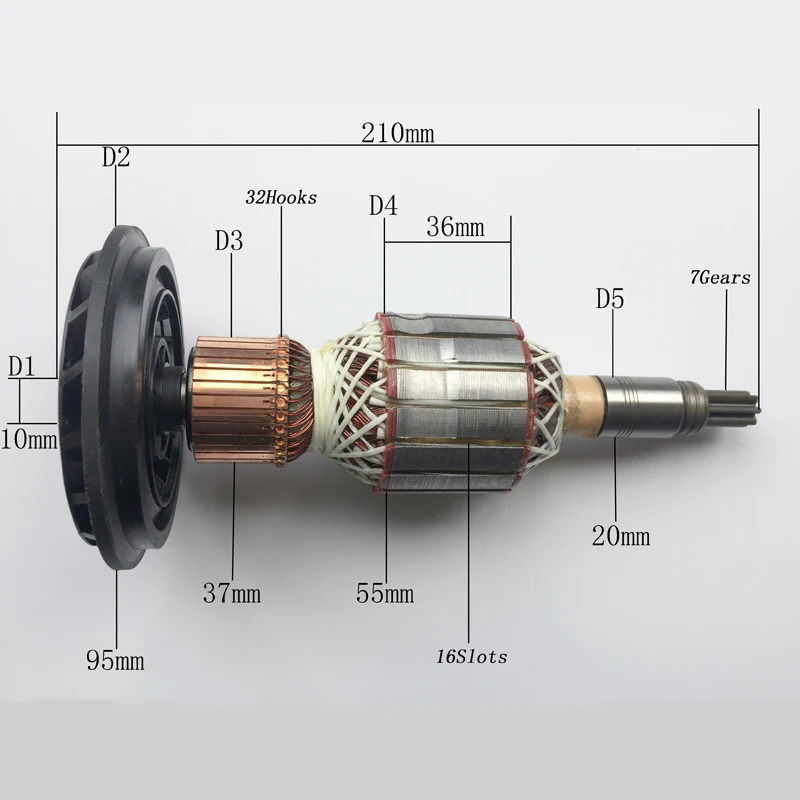 AC220-230V 7teeth Armature Motor Rotor Replacement for Bosch GSH10C Demolition Hammer Rotor Power Tool Parts
AC220-230V 7teeth Armature Motor Rotor Replacement for Bosch GSH10C Demolition Hammer Rotor Power Tool Parts