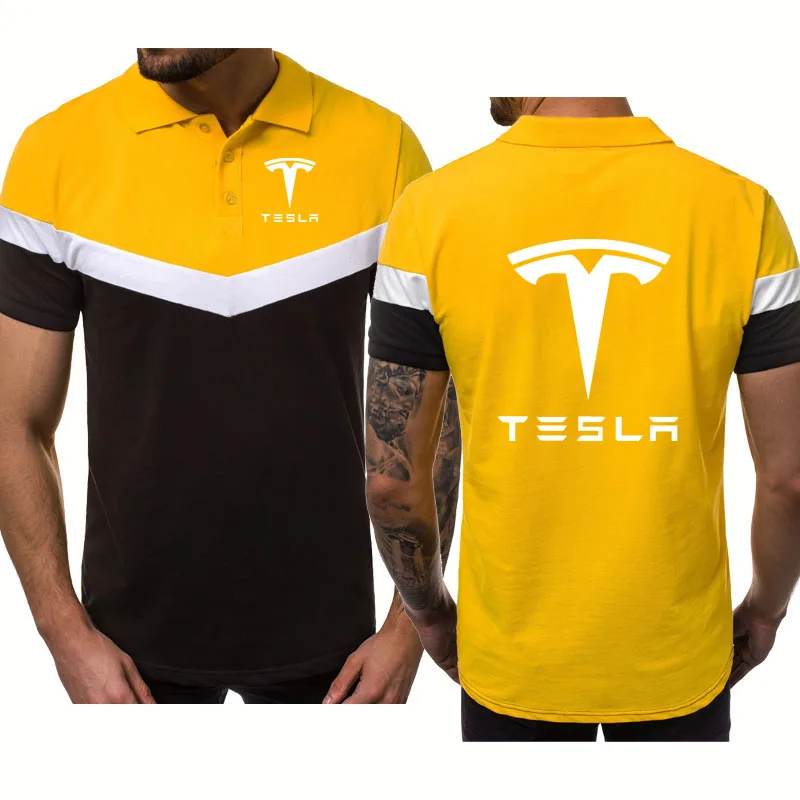 2021 Summer new Men's polo shirt Tesla Car Logo Printed high quality Pure cotton Splicing Hip hop Harajuku Men's short sleeve
2021 Summer new Men's polo shirt Tesla Car Logo Printed high quality Pure cotton Splicing Hip hop Harajuku Men's short sleeve