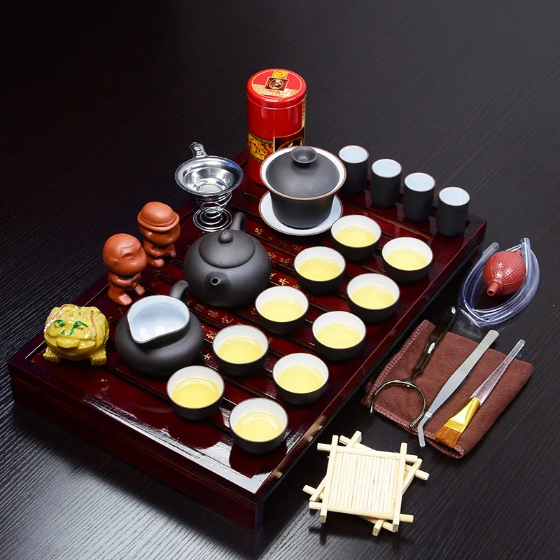 Yixing Purple Clay Kung Fu Tea Set Solid Wood Tea Tray Teapot &Tea Cups Drinkware Chinese Tea Ceremony Home Gift
Yixing Purple Clay Kung Fu Tea Set Solid Wood Tea Tray Teapot &Tea Cups Drinkware Chinese Tea Ceremony Home Gift