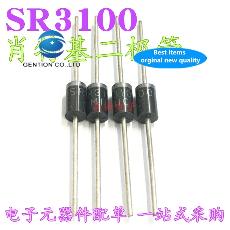 10 шт., 100% оригинальный новый диод Schottky SR3100 3A 100V SB3100 MBR3100 DO-27 
10 шт., 100% оригинальный новый диод Schottky SR3100 3A 100V SB3100 MBR3100 DO-27