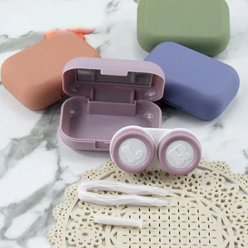 Solid Color Simple Cosmetic Lens Case Mini Simplicity Contact Lens Case With Mirror For Girls Frosted Lacquered Lenses Box
Solid Color Simple Cosmetic Lens Case Mini Simplicity Contact Lens Case With Mirror For Girls Frosted Lacquered Lenses Box