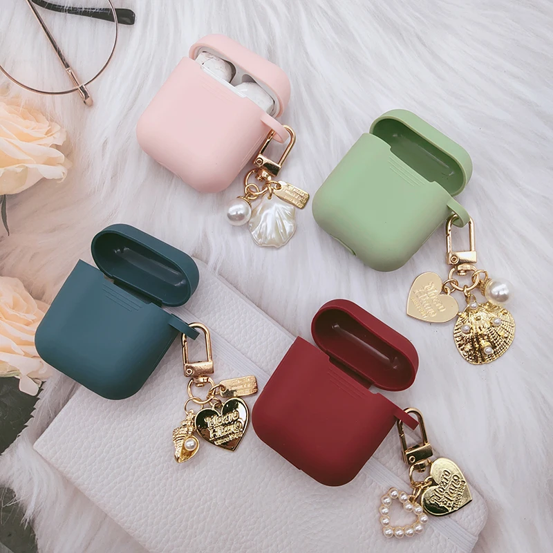 Роскошный кулон с жемчужной раковиной декор для AirPods 2/1 Bluetooth Беспроводной силиконовый чехол Обложка с милой металический брелок для ключей
Роскошный кулон с жемчужной раковиной декор для AirPods 2/1 Bluetooth Беспроводной силиконовый чехол Обложка с милой металический брелок для ключей