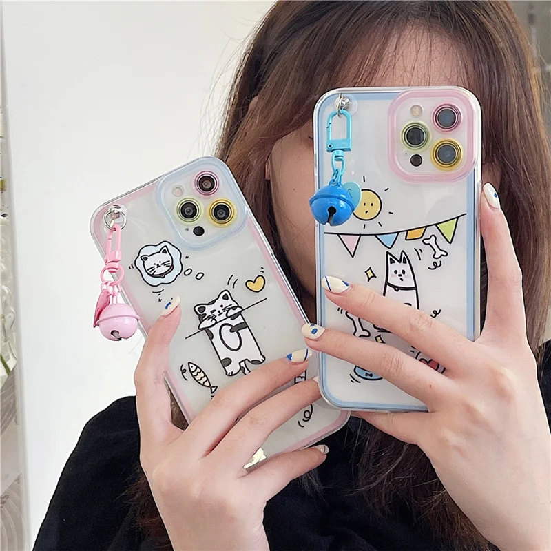 Cute Cartoon Cat Bell Pendant Phone Case For iPhone 11 12 Pro XS Max Mini X XR 7 8 Plus SE Clear Soft Full Protection Back Cover
Cute Cartoon Cat Bell Pendant Phone Case For iPhone 11 12 Pro XS Max Mini X XR 7 8 Plus SE Clear Soft Full Protection Back Cover