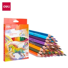 Deli Colored Pencil 12 / 18 / 24 / 36 Colors Art Painting Drawing Wood Color Pencils Kit Colours School Supplies