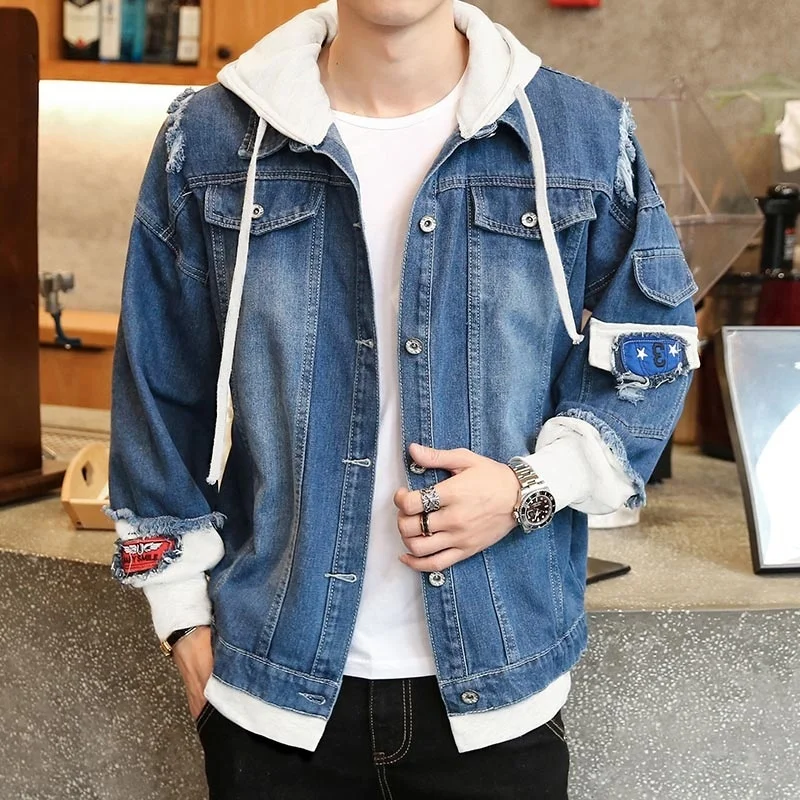 Men Denim Jacket Streetwear Hip Hop Men's Hooded Jean Jackets Male Casual Loose Outerwear 2020 New Spring Fashion Slim Fit Coat
Men Denim Jacket Streetwear Hip Hop Men's Hooded Jean Jackets Male Casual Loose Outerwear 2020 New Spring Fashion Slim Fit Coat