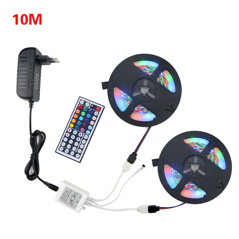 LED Strip Light 12V RGB Flexible Ribbon fita led light strip waterproof 2835 SMD 5M 10M 15M Tape Diode + Remote Control +Adapter 
LED Strip Light 12V RGB Flexible Ribbon fita led light strip waterproof 2835 SMD 5M 10M 15M Tape Diode + Remote Control +Adapter