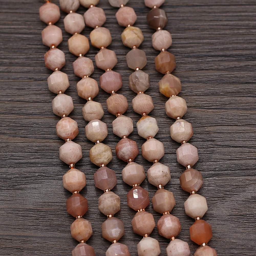 

8mm New Natural Sun Stone Temperament Beaded Exquisite Olive Shape Faceted Energy Column Beads For DIY Jewelry Making Bracelet