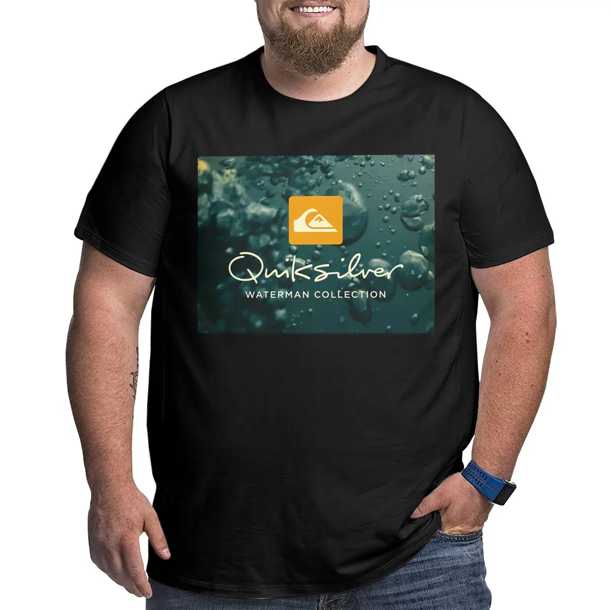 

Quiksilver Waterman Collection Men T Shirts Plus Size Oversized Cotton T-shirts for Big Man Summer Short Sleeves Tops