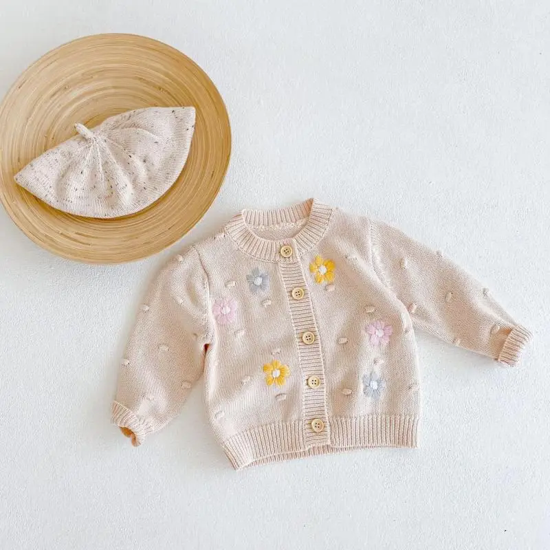 2021 New Baby Girl Embroidery Knit Cardigan Cute Flower Sweater For Baby Princess Knitwear Infant Toddler Boy Pompom Sweater
2021 New Baby Girl Embroidery Knit Cardigan Cute Flower Sweater For Baby Princess Knitwear Infant Toddler Boy Pompom Sweater