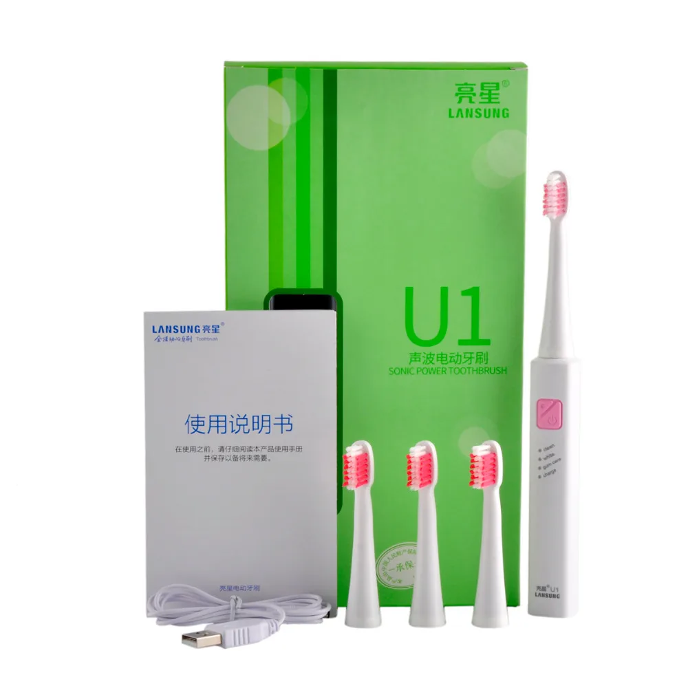 Ультразвуковая электрическая зубная щетка LANSUNG U1 перезаряжаемые зубные щетки с 4