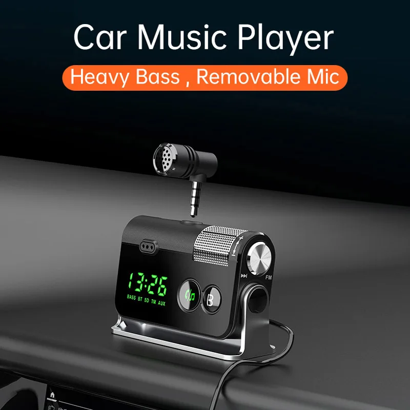 FM Transmitter Bluetooth 5.0 Car Kit Handsfree AUX Audio Receiver MP3 Player QC3.0+PD 18W USB Charger with Removable Microphone
FM Transmitter Bluetooth 5.0 Car Kit Handsfree AUX Audio Receiver MP3 Player QC3.0+PD 18W USB Charger with Removable Microphone