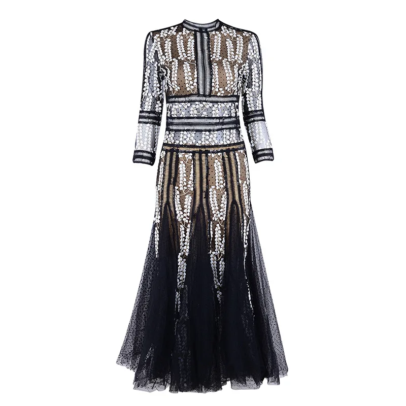 Ukraine Sale Polyester A-line O-neck Plus Size 2020 Spring New Dress Women Network Yarn Perspective Lace Long-sleeved Female
Ukraine Sale Polyester A-line O-neck Plus Size 2020 Spring New Dress Women Network Yarn Perspective Lace Long-sleeved Female