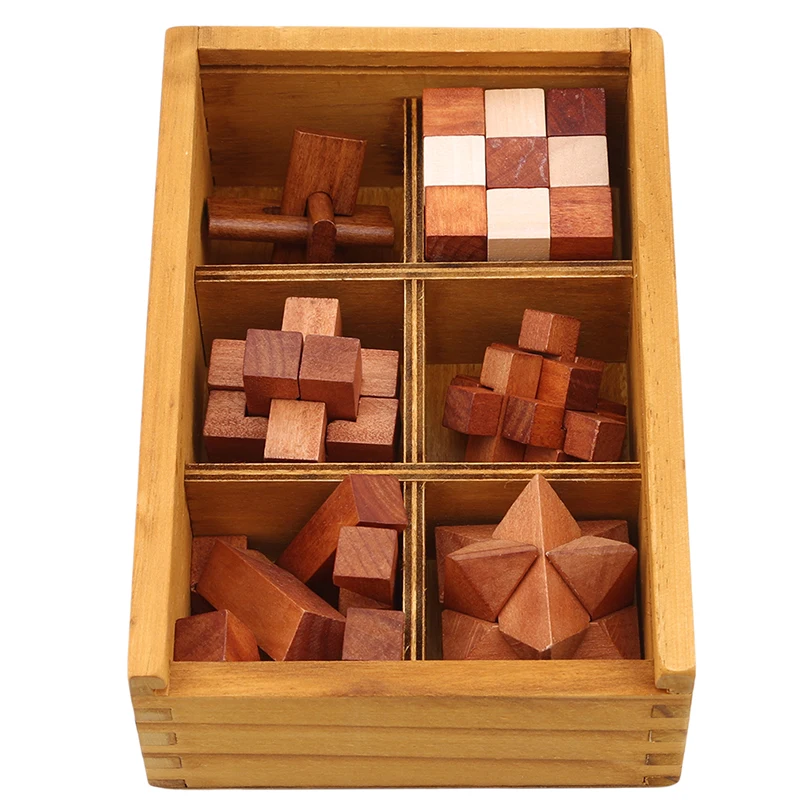 6 Pcs/Set High Quality Early Educational Toys New Design Kong Ming Lock 3D Wooden Interlocking Puzzles Game
6 Pcs/Set High Quality Early Educational Toys New Design Kong Ming Lock 3D Wooden Interlocking Puzzles Game