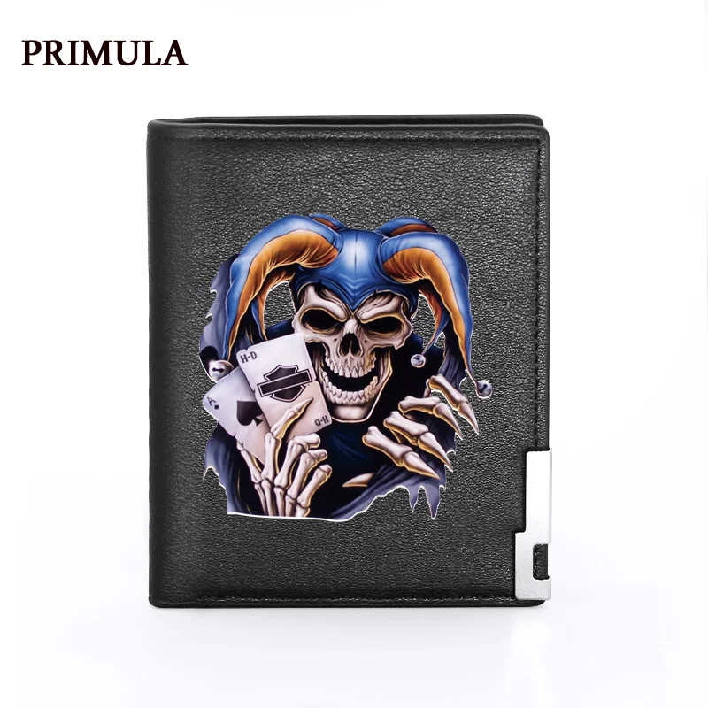 PRIMULA Male Pu Leather Wallets Men Credit Card Holders Funny Poker Clown Skull Women Short Purses High Quality
PRIMULA Male Pu Leather Wallets Men Credit Card Holders Funny Poker Clown Skull Women Short Purses High Quality