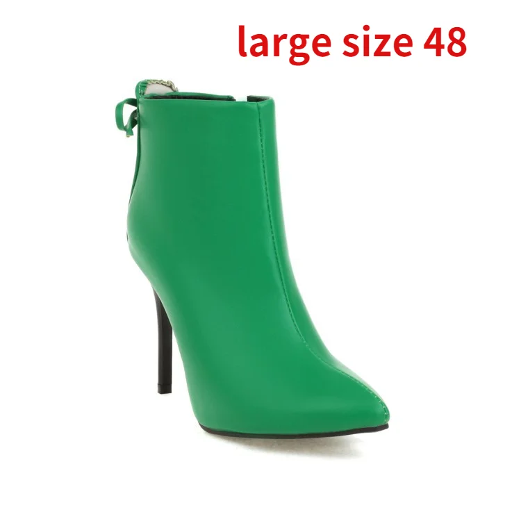 Pu new winter tip side zipper heel bowknot high thin heel ladies large size 48 fashion ankle boots womens shoes boots high heels
Pu new winter tip side zipper heel bowknot high thin heel ladies large size 48 fashion ankle boots womens shoes boots high heels