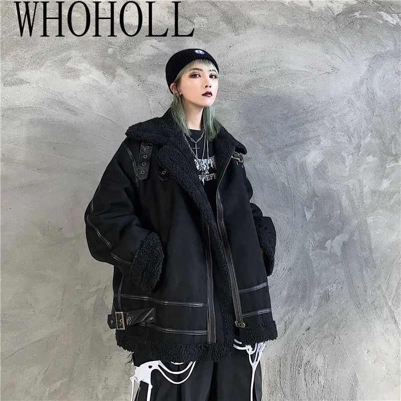 Women's Winter Faux Sheepskinn Coat Warm Long Suede Jacket New 2018 Leather Long Sleeve Lamb Fur Coats Warm Motorcycle Parkas 
Women's Winter Faux Sheepskinn Coat Warm Long Suede Jacket New 2018 Leather Long Sleeve Lamb Fur Coats Warm Motorcycle Parkas