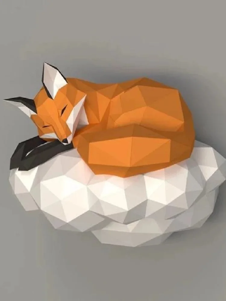 Creative 3D Nordic Fox Paper Mold Diy Cloud Fox Crafts Wall Hanging Decoration Handmade Home Decor Wall Art Handm Gift 
Creative 3D Nordic Fox Paper Mold Diy Cloud Fox Crafts Wall Hanging Decoration Handmade Home Decor Wall Art Handm Gift