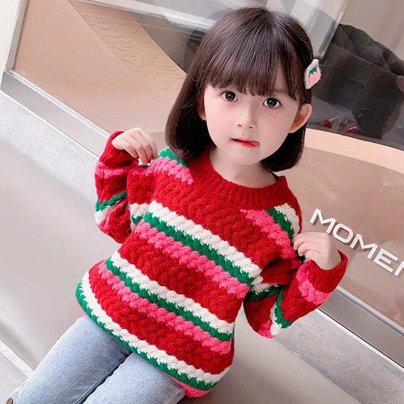 Toddler Kids Girl Autumn Colorful Striped Sweater Korean Fashion Long Sleeve Round Collar Pullover Tops 2-7 Years Kids Sweaters
Toddler Kids Girl Autumn Colorful Striped Sweater Korean Fashion Long Sleeve Round Collar Pullover Tops 2-7 Years Kids Sweaters