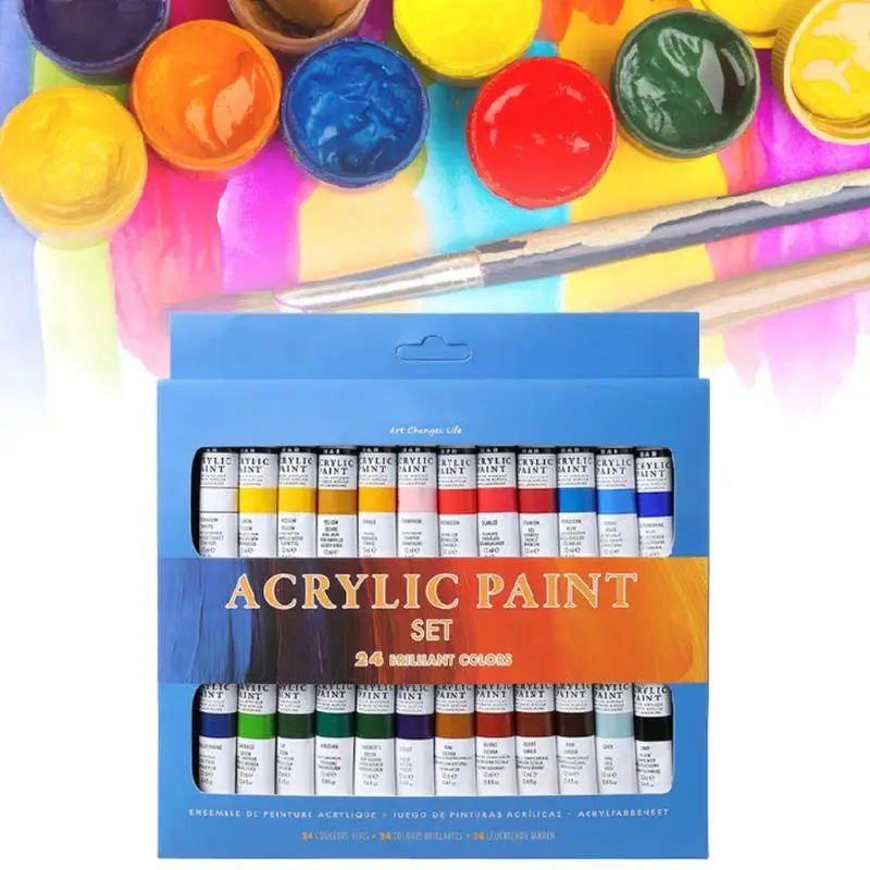 24 Colors Acrylic Paints Set 12ml Tubes Drawing Painting Pigment Hand-painted Wall Paint For Artist DIY Non-toxic, Dries Quickly
24 Colors Acrylic Paints Set 12ml Tubes Drawing Painting Pigment Hand-painted Wall Paint For Artist DIY Non-toxic, Dries Quickly