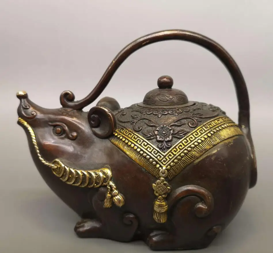 Китайский чайник для мыши из чистой латуни 
Китайский чайник для мыши из чистой латуни