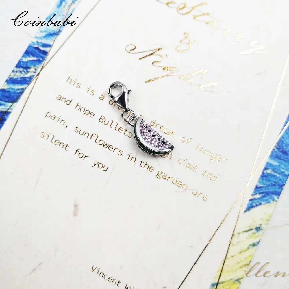Charms Pendant Watermelon 925 Sterling Silver fit Bracelets 2021 Summer Brand New Fine Jewelry DIY Making Cute Gift For Girls
Charms Pendant Watermelon 925 Sterling Silver fit Bracelets 2021 Summer Brand New Fine Jewelry DIY Making Cute Gift For Girls