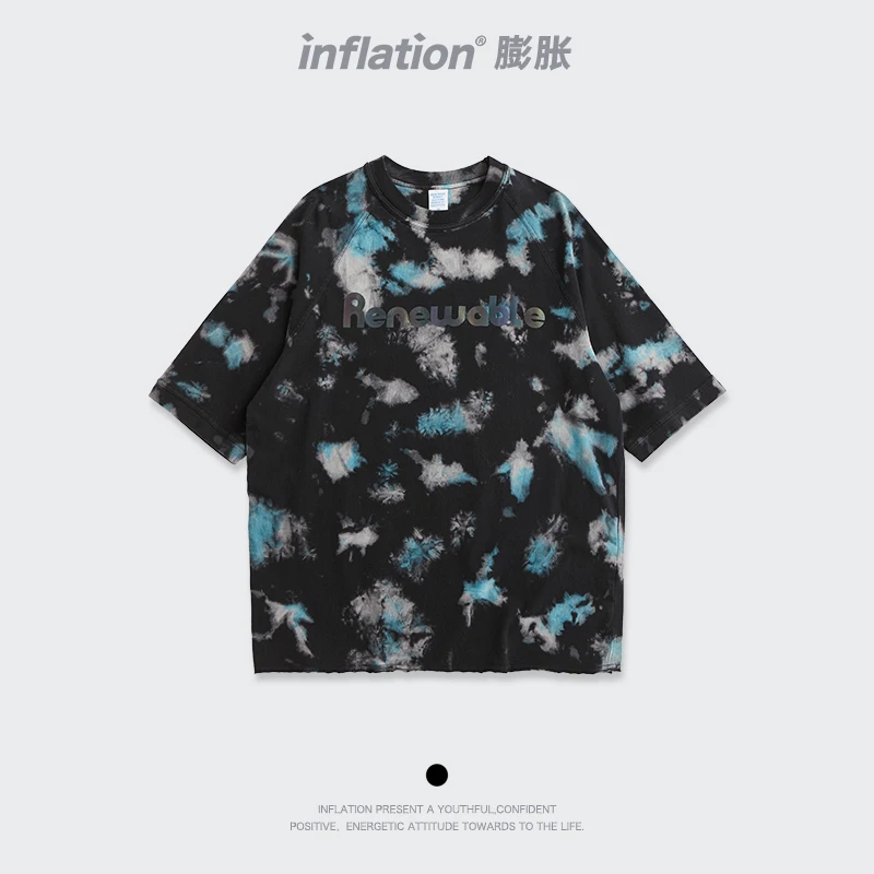 INFLATION Reflective Tie Dye T-shirts Man Street Wear Tshirts 2021 Summer Drop Shoulder Oversized Tees Men Cotton Tops 1549TS21
INFLATION Reflective Tie Dye T-shirts Man Street Wear Tshirts 2021 Summer Drop Shoulder Oversized Tees Men Cotton Tops 1549TS21