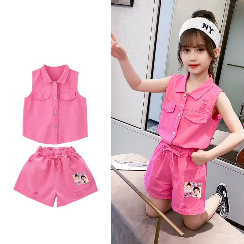CX New Teen Girl Clothing Sets Sleeveless Shirt+ Shorts Trouser 2PCS Suit Casual Suit Fashion Summer Suit 3-15Year
CX New Teen Girl Clothing Sets Sleeveless Shirt+ Shorts Trouser 2PCS Suit Casual Suit Fashion Summer Suit 3-15Year