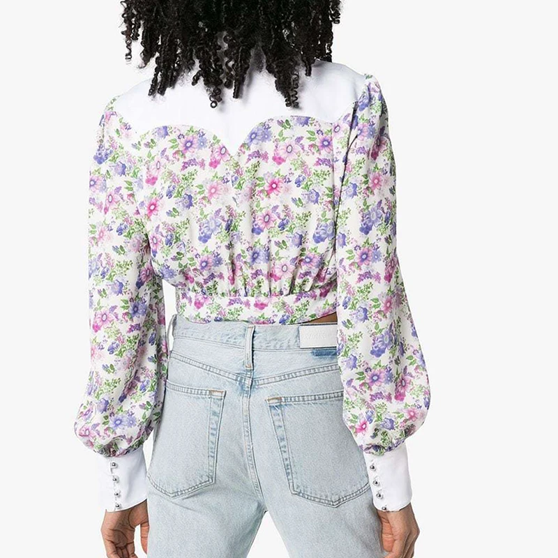 VGH Chic Print Hit Color Short Tops For Women Lapel Long Sleeve Patchwork Vintage Blouse Female 2020 Fall Fashion New Clothing
VGH Chic Print Hit Color Short Tops For Women Lapel Long Sleeve Patchwork Vintage Blouse Female 2020 Fall Fashion New Clothing