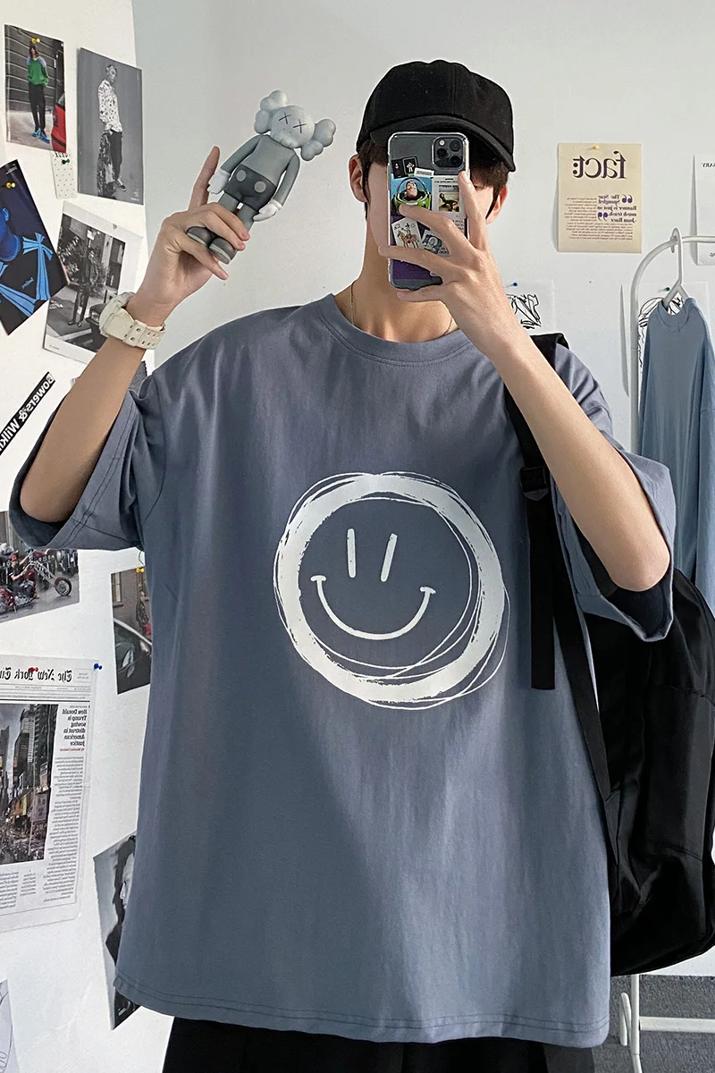 Short-Sleeved T-shirt Men's Summer Hong Kong Style Loose Fashion Brand Trendy Ins Super Hot All-Matching
Short-Sleeved T-shirt Men's Summer Hong Kong Style Loose Fashion Brand Trendy Ins Super Hot All-Matching
