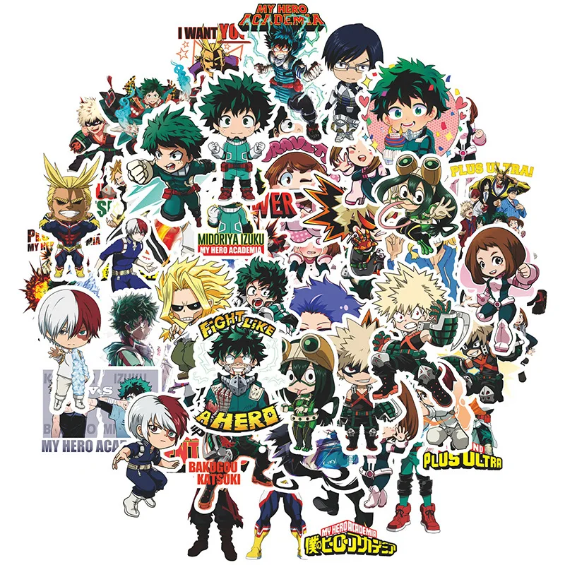 10 / 30 / 50pcs Japanese Animation My Hero College Notebook Graffiti Decoration Luggage Guitar Toy Sticker Wholesale
10 / 30 / 50pcs Japanese Animation My Hero College Notebook Graffiti Decoration Luggage Guitar Toy Sticker Wholesale