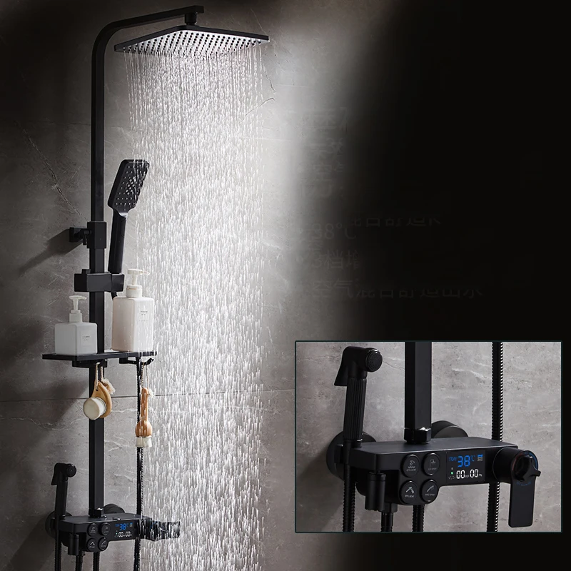 Dropship Black Display Thermostatic Shower Faucet Set Rainfall Shower Mixer Tap Bathtub Shower Mixer Tap 3-way Shower Mixe
Dropship Black Display Thermostatic Shower Faucet Set Rainfall Shower Mixer Tap Bathtub Shower Mixer Tap 3-way Shower Mixe