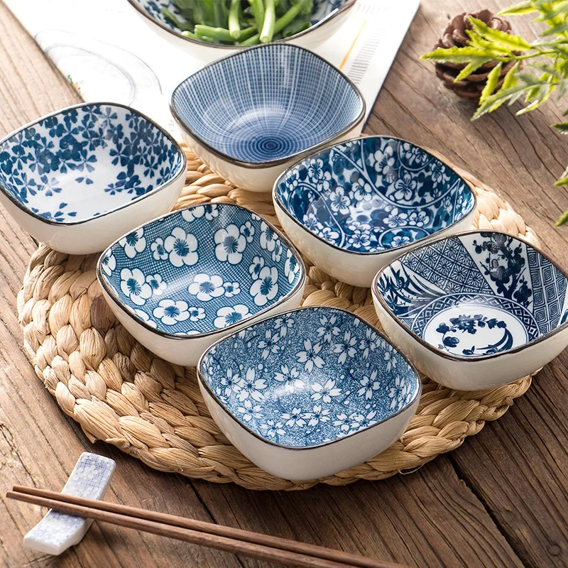 Japanese style square small bowl flavored dish Korean kimchi dish bowl hotel kitchen supplies underglaze color
Japanese style square small bowl flavored dish Korean kimchi dish bowl hotel kitchen supplies underglaze color
